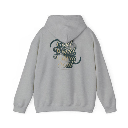 Cold World Warm Soul Elegant Script Hoodie